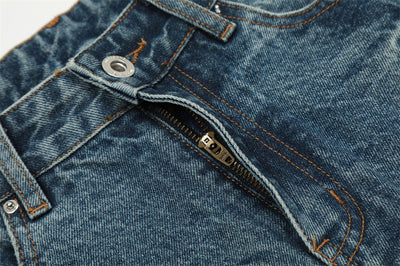 Pantalones Vaqueros Blancos Lavados Estilo Punk para Hombre - Image 13