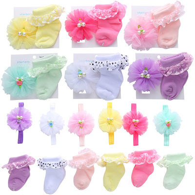 Conjunto de Calcetines y Diadema de Encaje Princesa para Bebé - Image 12