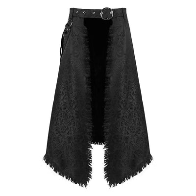 Falda Asimétrica Gótica Dark Rock Punk en Gris Ceniza - Image 7