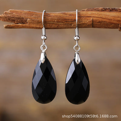Aretes de Piedra Natural Diseñador Gota de Agua Lujo Minimalista - Image 11