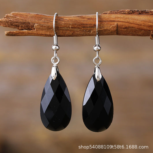 Aretes de Piedra Natural Diseñador Gota de Agua Lujo Minimalista - Image 11