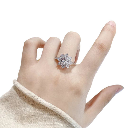 Anillo de Moissanita Flor de Girasol para Mujer - Image 4