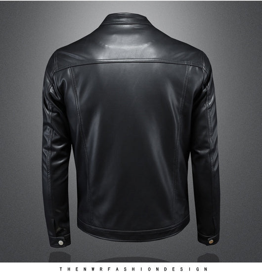 Chaqueta de Cuero Motociclista Slim Fit para Otoño Invierno - Image 19