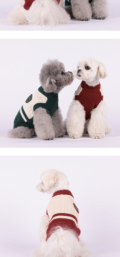 Suéter de Invierno Preppy para Perros Pequeños - Diseño sin Mangas con Combinación de Colores - Image 10