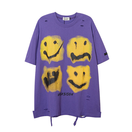 Playera Rasgada de Media Manga para Hombre