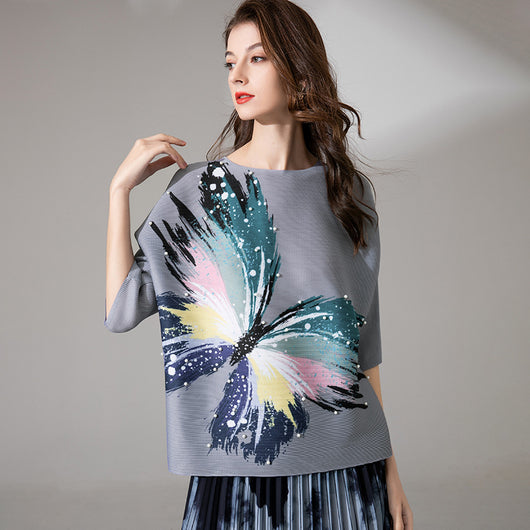 Blusa Estival con Estampado de Mariposas - Camiseta Suelta y Cómoda - Image 5