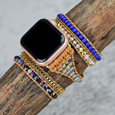 Reloj Tejido con Piedra Natural y Pulsera Coordinada