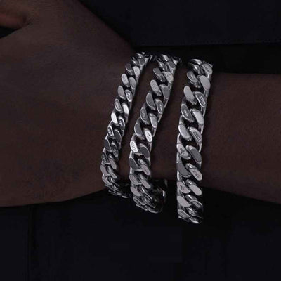Pulsera Cubana Doble Cara Cepillada para Hombre - Estilo Casual - Image 4