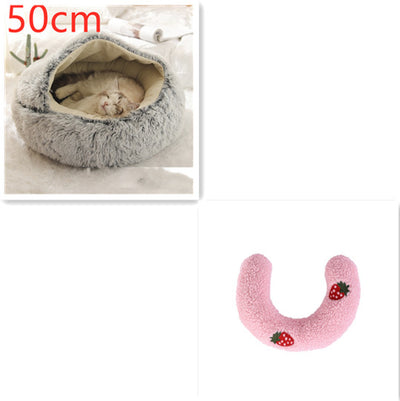 Cama 2 en 1 para Perros y Gatos - Cama Cálida de Felpa Suave Tipo Casa - Image 40