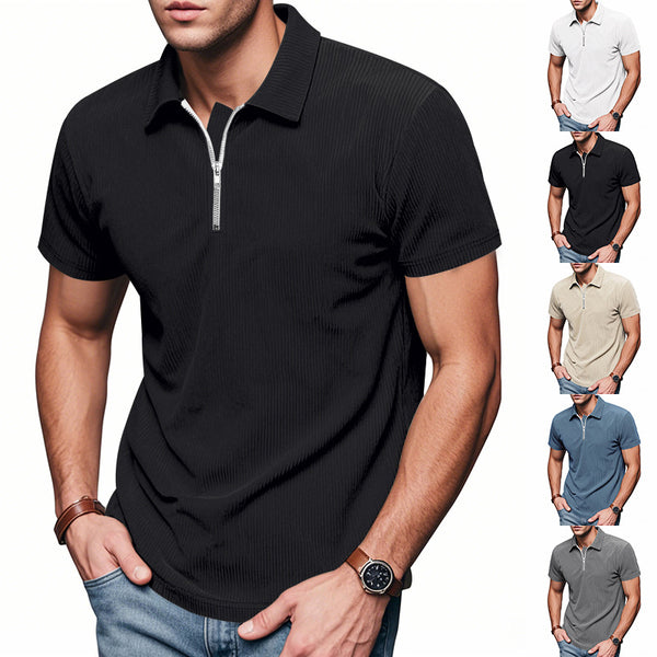 Polo Corduroy Holgado con Medio Cierre para Hombre