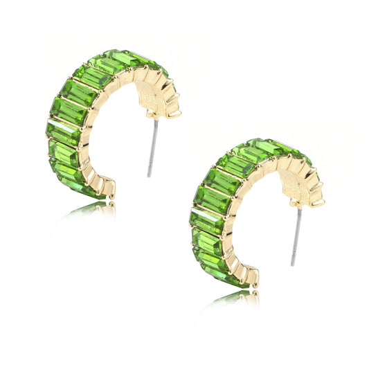 Aretes en Forma de C con Cristales Multicolores - Image 10