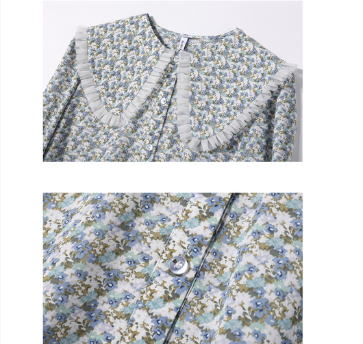Blusa Estampada Cuadros Vichy con Cuello Muñeca - Image 6