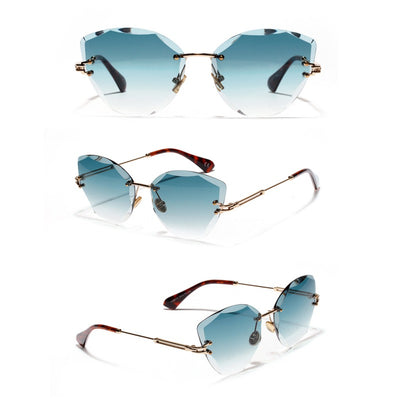 Gafas de Sol Retro Cat Eye para Mujer con Corte Diamante - Image 13