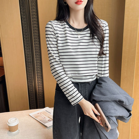 Blusa de Lactancia a Rayas Manga Larga Primavera Otoño - Image 17
