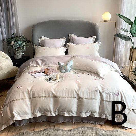 Juego de Cama Infantil Tencel Mariposas y Corazones Bordados - Image 10
