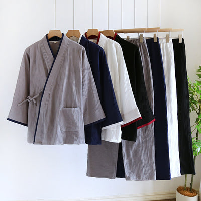 Pijama Kimono Hanfu de Algodón Puro para Hombre - Image 2