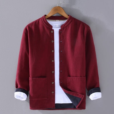 Chaqueta Casual Hombre Algodón Lino Grueso Corte Relajado - Image 3