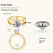 Anel de Casamento Moissanite Europeu e Americano Dourado 5 Dólares Americanos