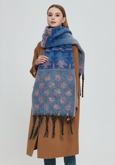 Bufanda Gruesa Jacquard con Lunares y Borlas - Image 18
