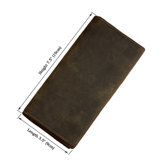 Billetera Vertical Piel Crazy Horse Vintage para Hombre