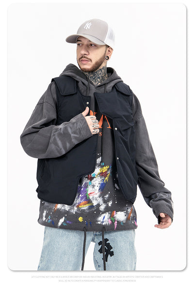 Chaleco de Algodón Acolchado Suelta para Hombre - Diseño Liso - Image 2