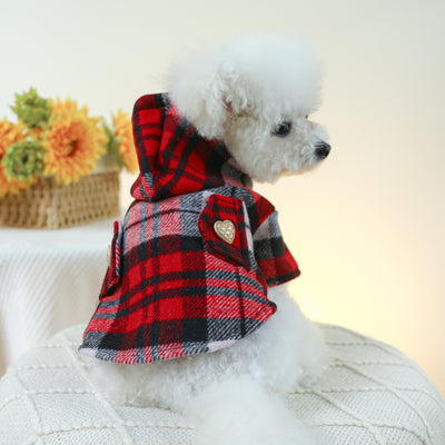 Abrigo Tipo Trench Cuadrille Rojo para Otoño e Invierno