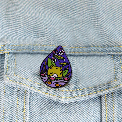 Broche Rana en Estanque - Contenedor de Cristal con Gota de Agua - Image 7