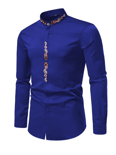 Camisa Casual de Manga Larga con Bordados para Hombre - Image 9