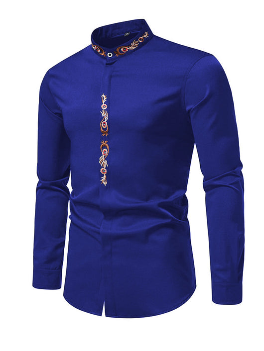 Camisa Casual de Manga Larga con Bordados para Hombre - Image 9
