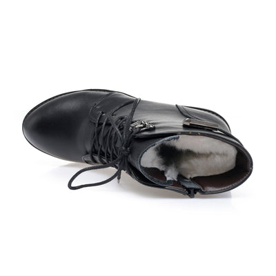 Botas Martin de Cuero para Mujer con Tacón Grueso, Plataforma y Suela Impermeable - Image 5