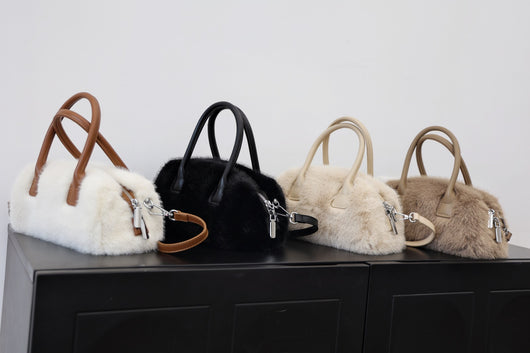 Bolsa Tote Vintage con Detalles de Peluche Ecológico - Image 11