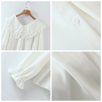 Camisa Talla Grande para Mujer con Encaje y Solapa Amplia - Image 12