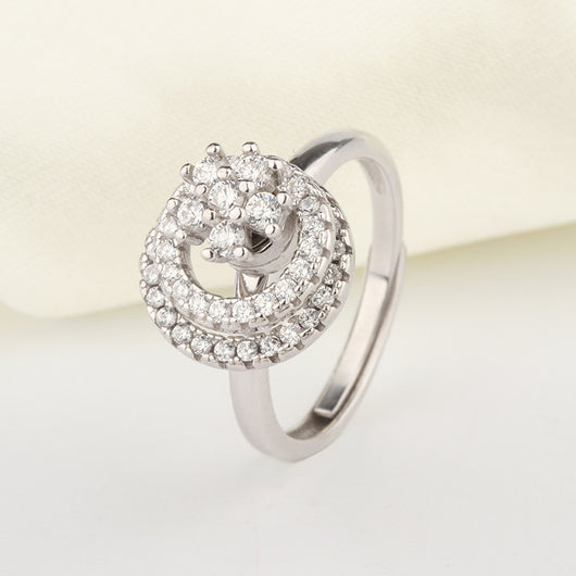Anillo de Plata Esterlina para Mujer con Doble Círculo Giratorio - Image 10
