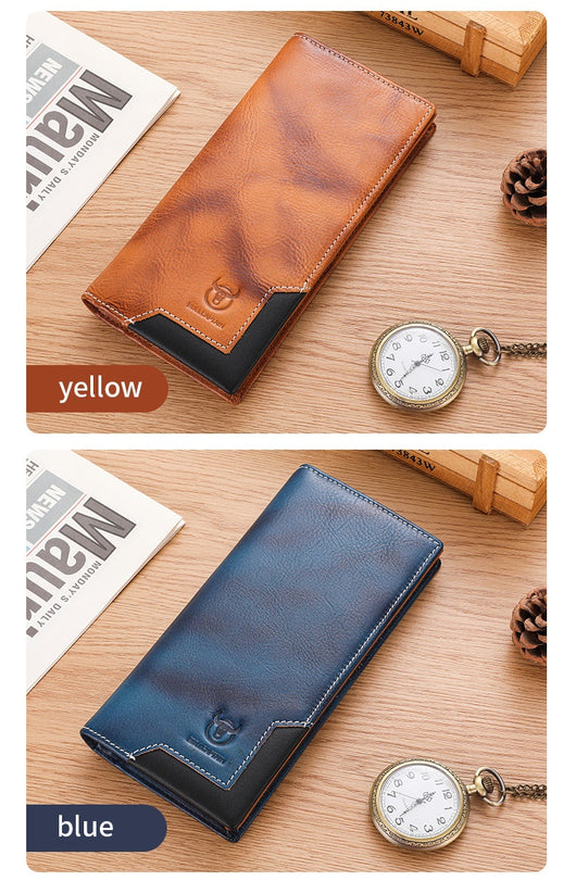 Billetera Bifold de Cuero Engrasado Premium para Hombre - Capacidad Grande - Image 17