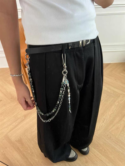 Pantalón Cargo Multifuncional con Cadena de Cintura y Cierre Combinado - Image 22