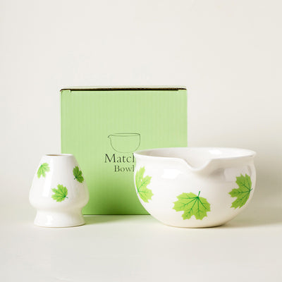 Juego de Tazón Matcha de Cerámica con Patrón Floral Artesanal - Image 10