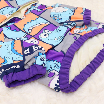 Suéter Abrigo Invierno para Perros Bulldog - Forro Polar Grueso con Capucha Dinosaurio - Image 7