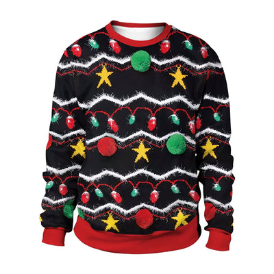 Suéter Navideño Unisex con Estampado 3D de Cuello Redondo - Image 25