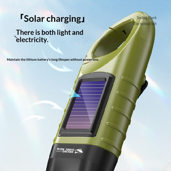 Linterna Solar Recargable con Manivela para Emergencias