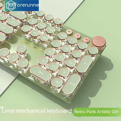 Teclado Mecánico Steampunk V20 con Cable - Diseño Industrial Retro - Image 10