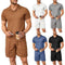 Set de 2 Polos Hombre Cuello V Manga Corta Estilo Waffle Casual