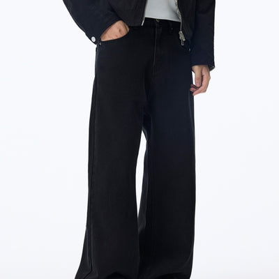 Jeans Negros Rectos con Forro Polar - Estilo Americano Casual para Otoño e Invierno - Image 4