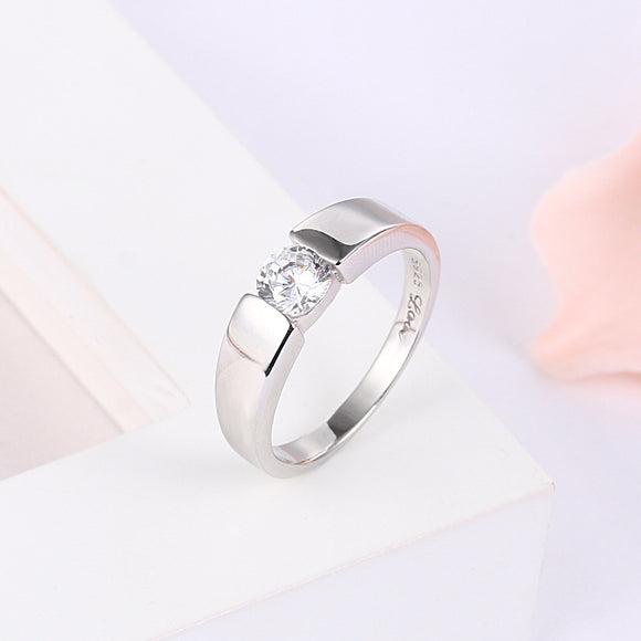 Anillo de Bodas para Hombre con Diamante de Simulación