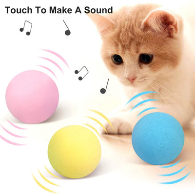 Pink pet gravity voice ball with a pull tab, packaged in a pink box with a cartoon bird design and musical notes. Includes a small bag of catnip. - Image 12