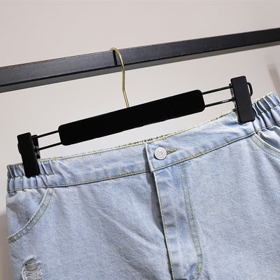 Falda Corta Denim Talle Alto con Bolso de Cadera - Image 9