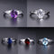 Anillo de Plata 925 con Cristales de Gemas Naturales Coloridas