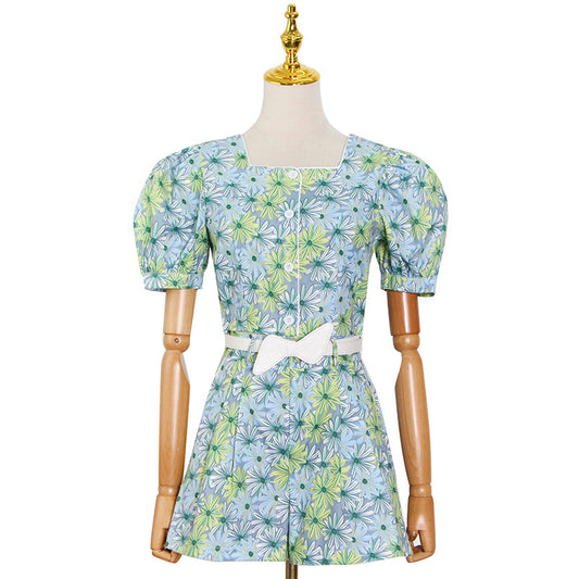 Blusa Estampada con Cuello Cuadrado y Mangas Abullonadas - Image 2
