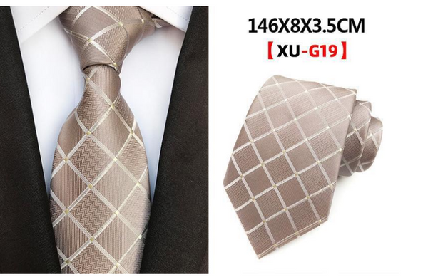 Corbata Cuadros Jacquard de Poliéster 8cm - Estilo Profesional