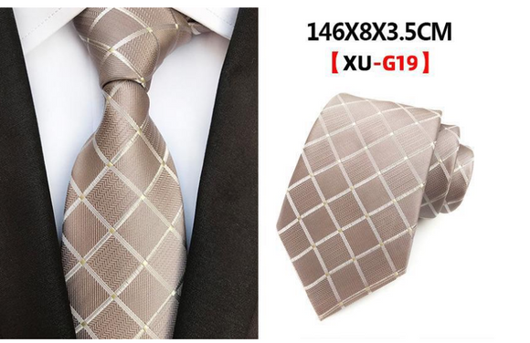 Corbata Cuadros Jacquard de Poliéster 8cm - Estilo Profesional