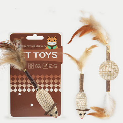 Juguete Interactivo para Gatos con Plumas y Cuerda de Cáñamo - Image 10